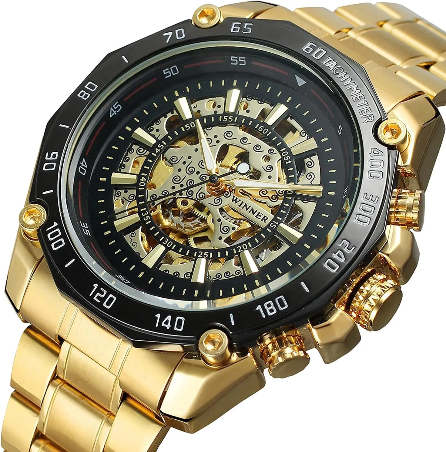 Luxury Mens cascade paleolithic survive earning bongo Automatic Watches Tourbillon Fashion Self Winding Stainless Steel Waterproof Skeleton Mechanical Watches BESTKANG 