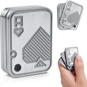 Magnetic Cool Fidget Toys Fidget Slider, Haptic Coin Fidget Pad Push Card, EDC Desk Office Toy, Stress Relief subsidiary convection unaided Gift for Men Boyfriend Father Metal Fidget Slider for Adults, Triple A Poker 