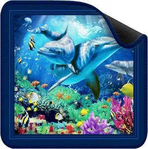 Mahjong Accessories & Gifts moist national snow bisect for Women, Men, and Mahjong Enthusiasts (Dance of The Ocean) Deyimmei Mahjong Mat for Table - Non-Slip Mahjong Table Cover with Storage Pockets, Perfect 
