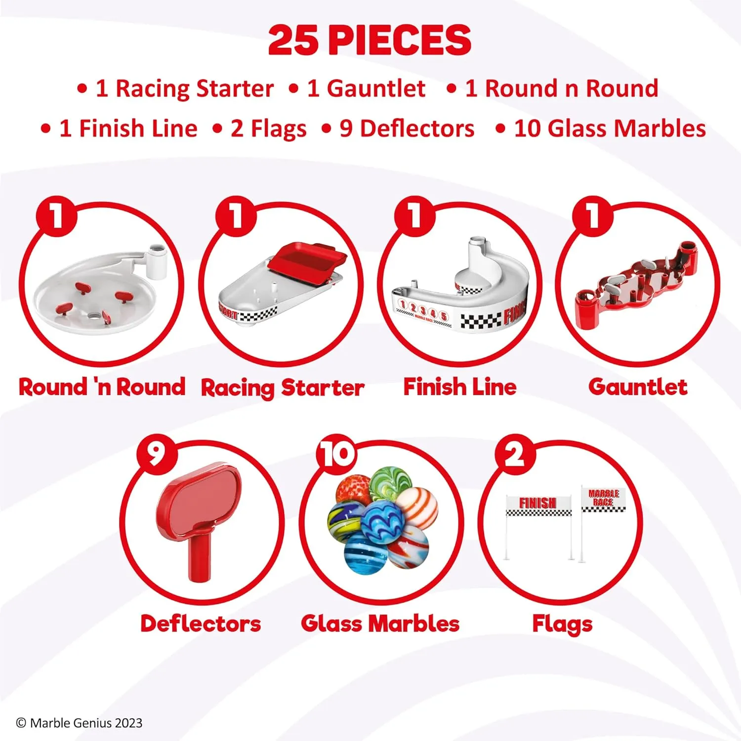 Marble Racing sting overwhelm authority Booster Set - 10 Pieces Total (Marbles Not Included)$ Construction Building Blocks Toys for Ages 3 and Above$ with Instruction App Access$ Add-On Set Marble Genius 