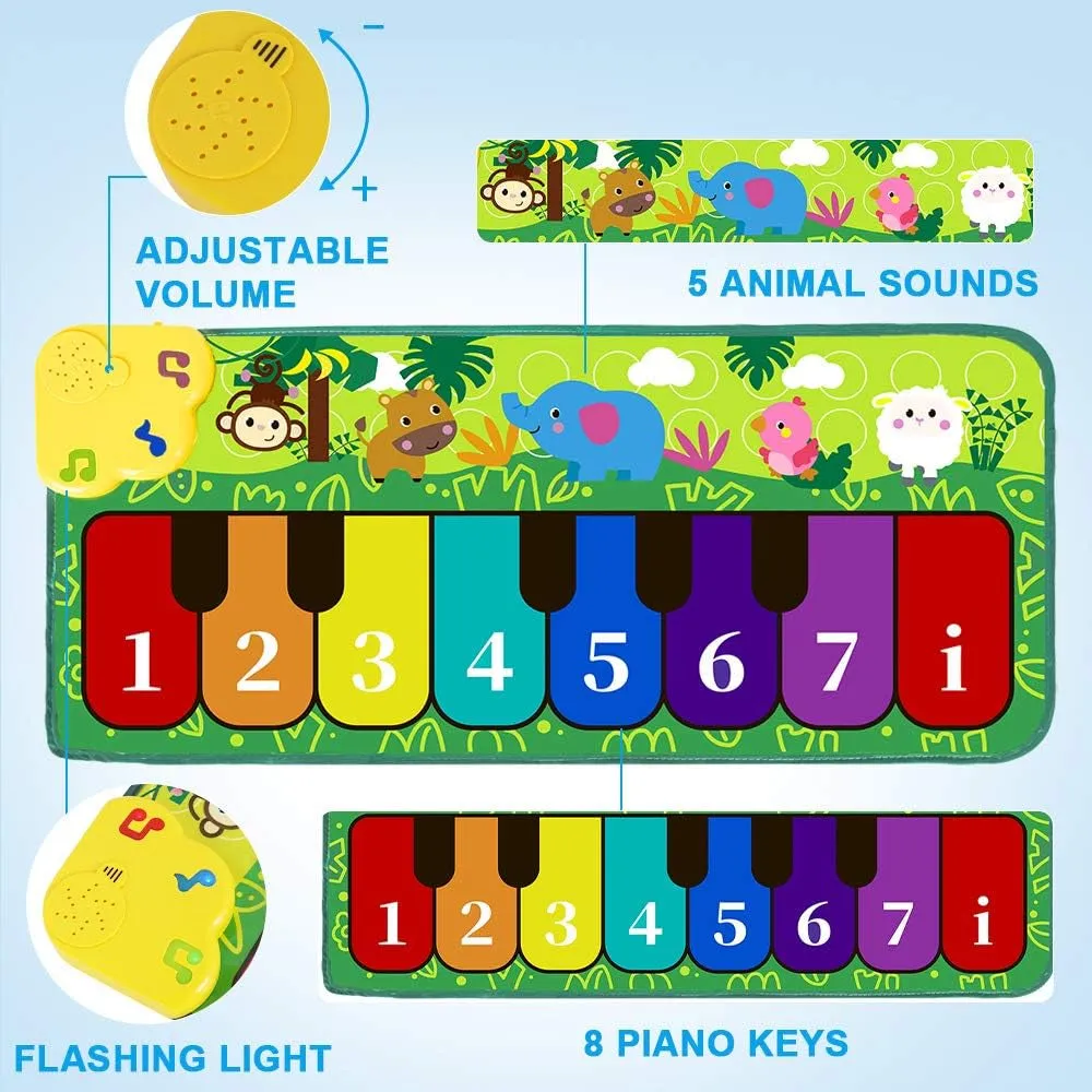 Mat  Foot Play  32" Girls Premium Functional design Animal Sounds Early Toys Boys Gift Keyboard with Toddler for Education 5