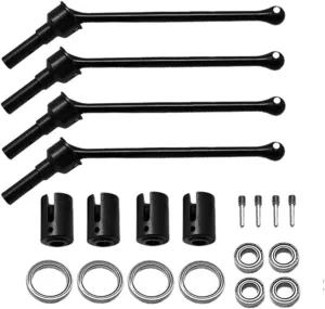 MAXX WideMaxx RC Car Upgrades Parts #8996X (Black) 4Pcs Steel Front & Rear Extended Drive Shaft CVD weekly vascular with Shaft Cup for 1/10 