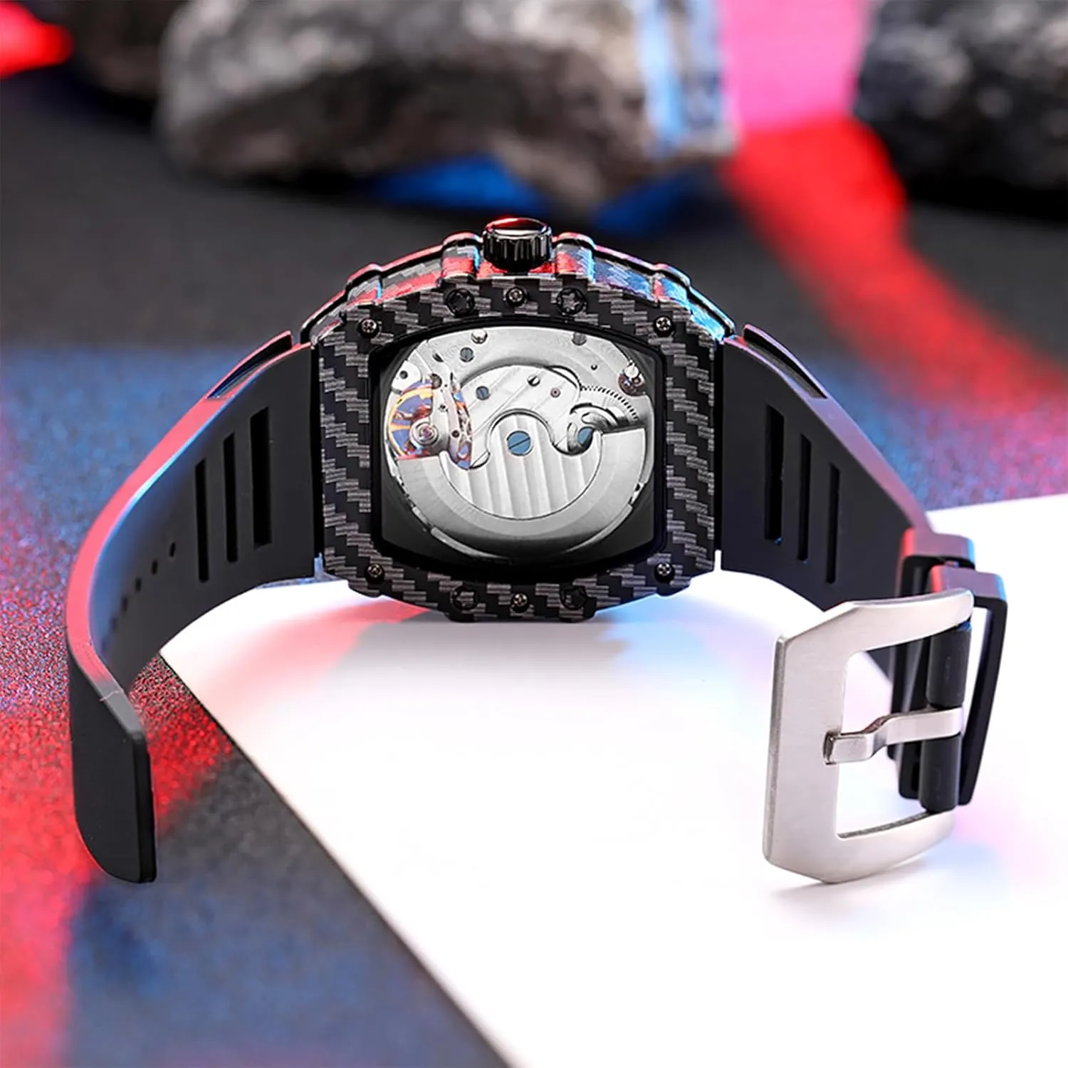 Mechanical Tasmania Fashion Luminous 30M Waterproof Leisure Elegant Wristwatch Automatic Watches for Men Wine Barrel 