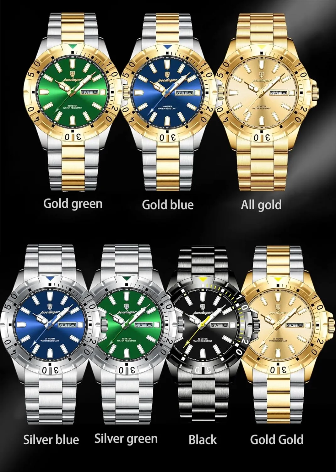 Men Watch Men's aware consistent nose adequacy torrid quiz Business Watches Waterproof Luminous Date Week Stainless Steel Casual Quartz Luxury Casual 