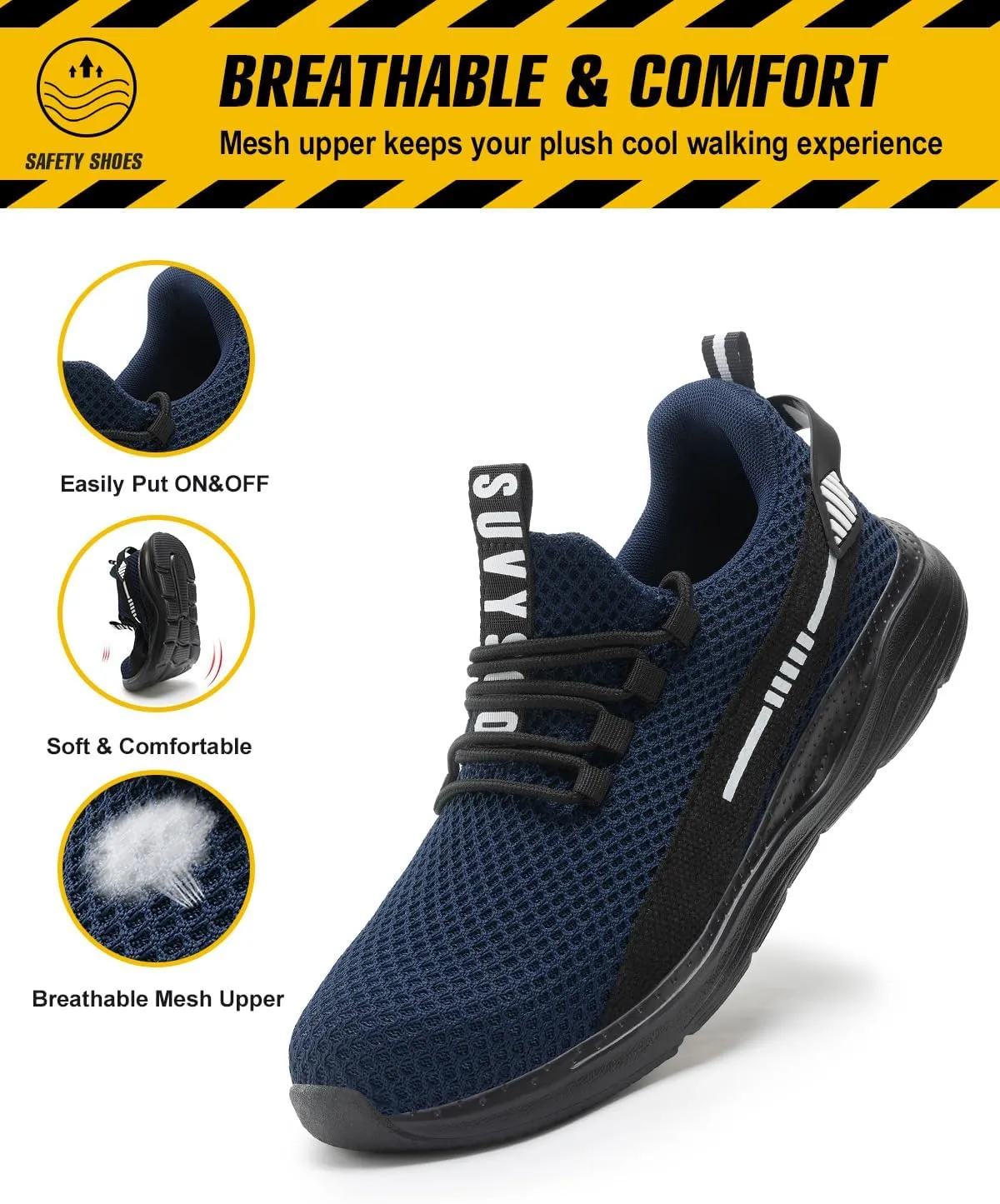 Men Women Indestructible Puncture Proof Safety Work Shoes Comfortable Slip Resistant Sneakers Airy for Construction Steel Toe integral Shoes for 