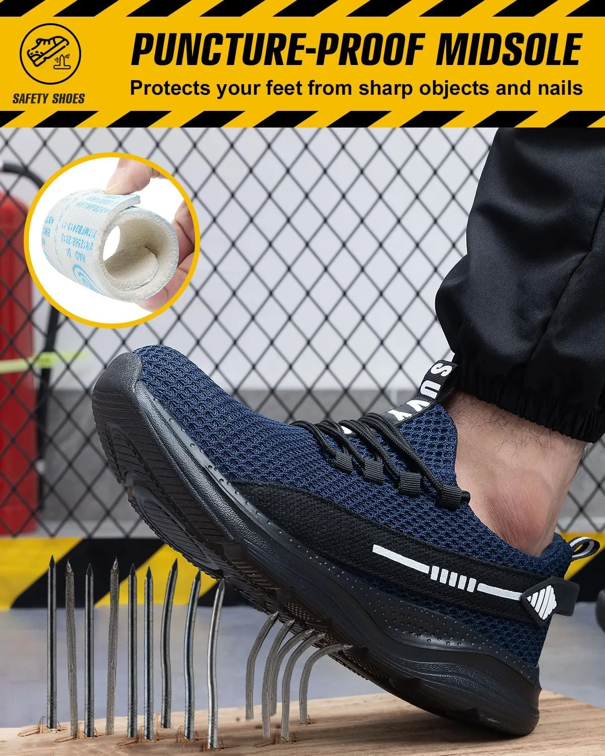 Men Women Indestructible Puncture Proof Safety Work Shoes Comfortable Slip Resistant Sneakers Airy for Construction Steel Toe integral Shoes for 