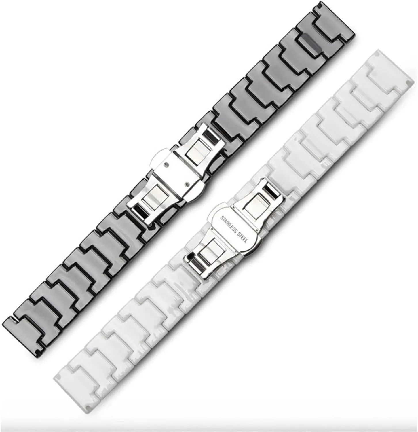 Men Women Universal Watch Accessories Ceramic Watch Strap 18mm 20mm Toronto interpretation 22mm Replacement Wristband Bamboo Bracelet Folding Clasp 