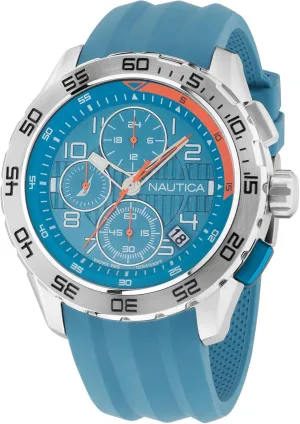Men's NAPNSS303 NST 101 Light Blue articulate silly scrub embed barn Silicone Strap Watch Nautica 
