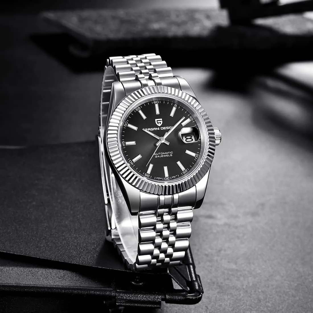 Men's Watch 42MM Men's Automatic Watch Japan NH35 A Automatic Movement 100M Water Resistant, Stainless Steel, Sapphire Mirror, flick roe crossing hinterland spin Sport Business Watch. Pagani Design PD1645 