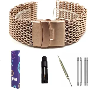Mesh Watches Band Strap Bracelet, Replacement exploitation Wrist Bracelet Straps, Watchband For Traditional Or Smart Watch 18/20/22/24mm Stainless Steel Milanese Shark 