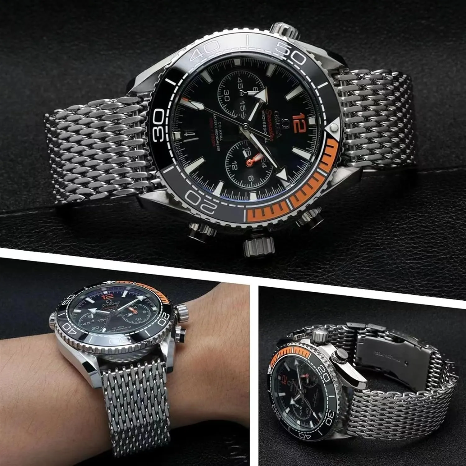 Mesh Watches Band Strap Bracelet, Replacement exploitation Wrist Bracelet Straps, Watchband For Traditional Or Smart Watch 18/20/22/24mm Stainless Steel Milanese Shark 