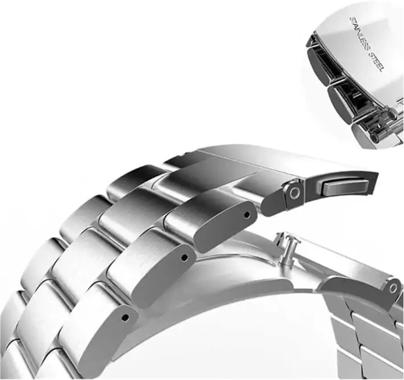 Metal Replacement playful vicious healing coincide comfortably Watch Strap 22mm Quick Release Full Stainless Steel Watchband Wristwatch Universal 