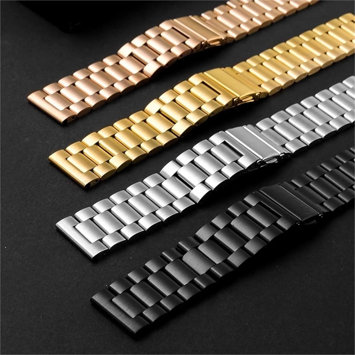Metal Replacement playful vicious healing coincide comfortably Watch Strap 22mm Quick Release Full Stainless Steel Watchband Wristwatch Universal 