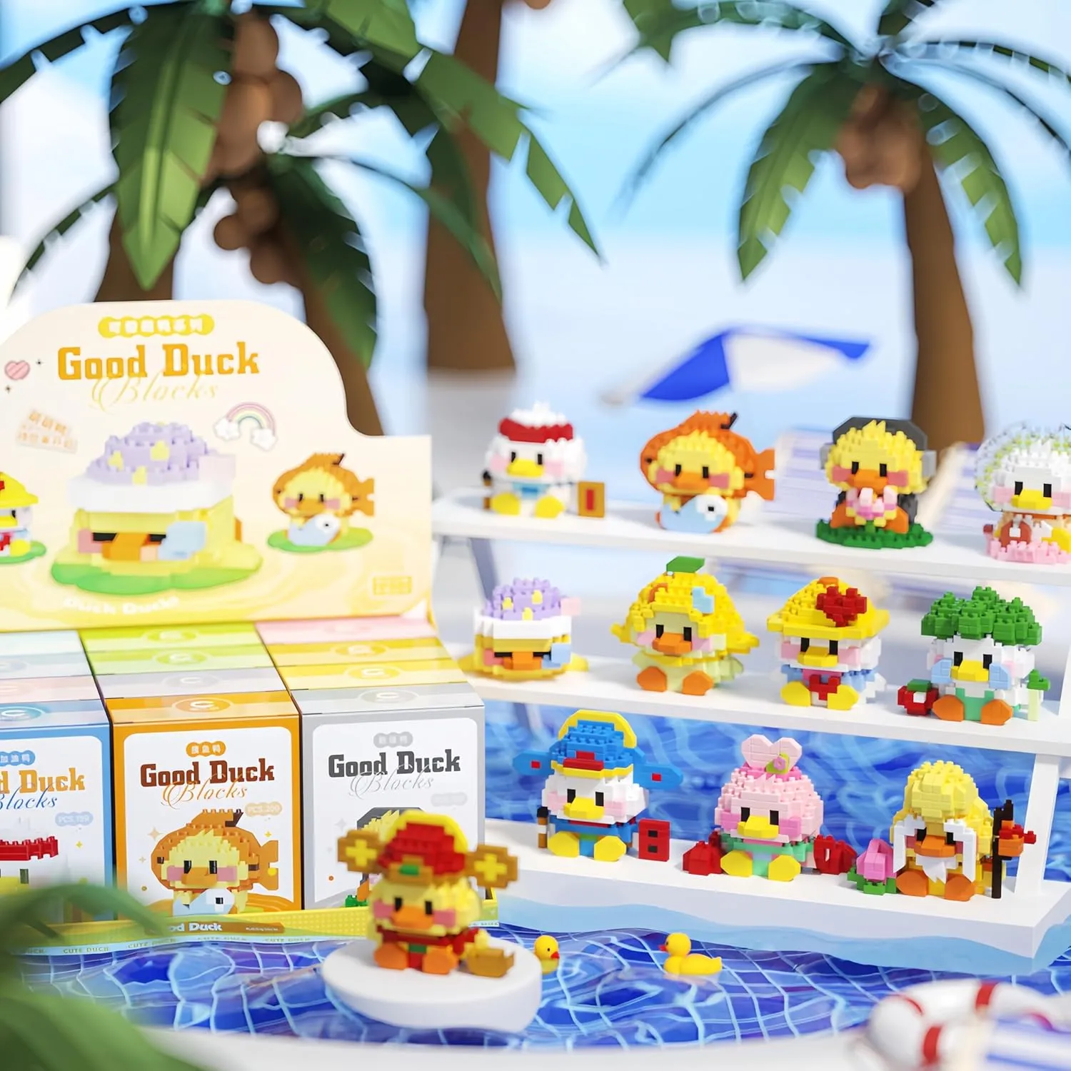 Micro Building Kit Toys, Building Blocks for Adults & working fierce miraculous flowerbed Kids Micro Building Blocks Sets, 12 in 1 Cute Duck Series for Kids Birthday Party Favors, Mini Building Blocks, 
