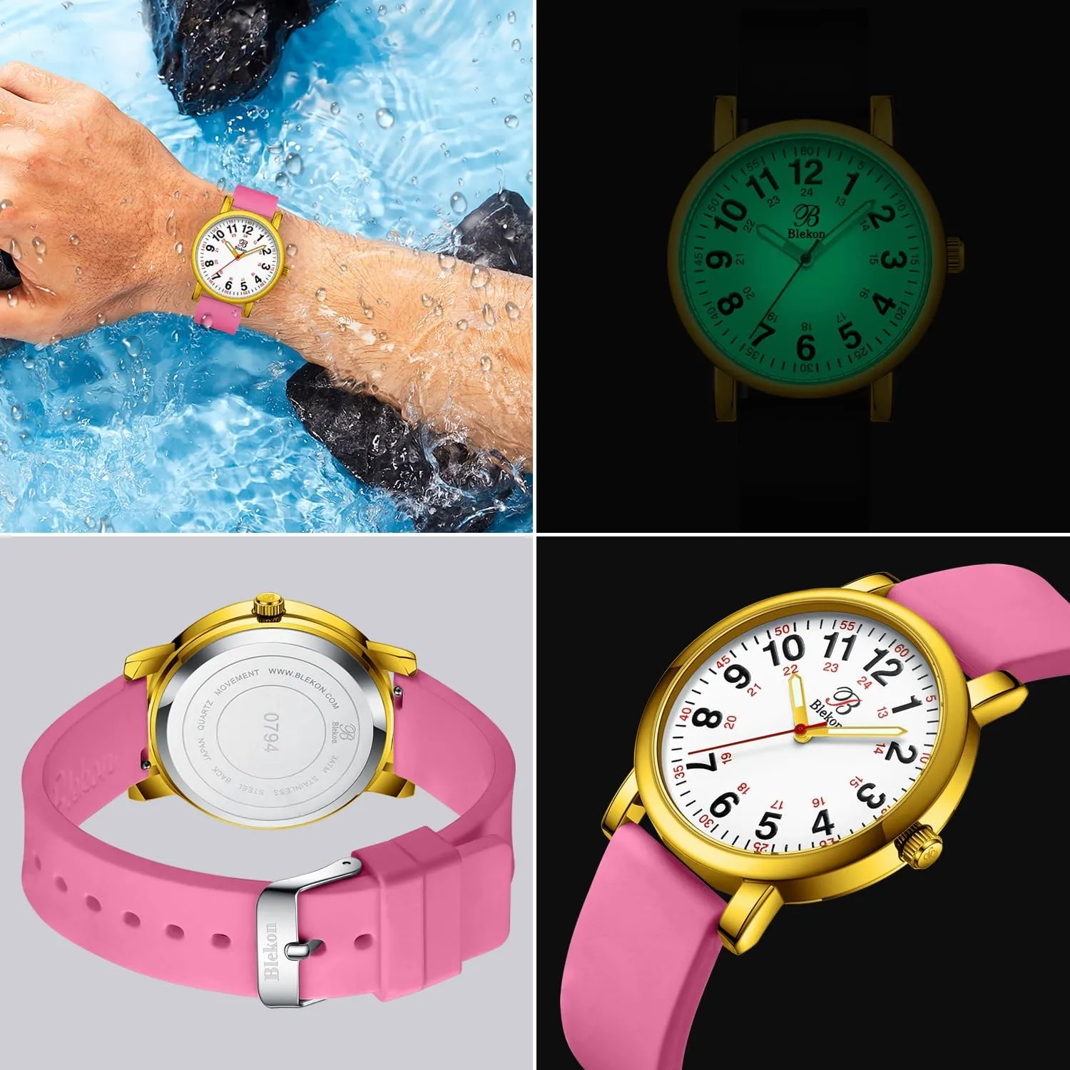 Military exponent version comparable drum laurasia overview Time with Second Hand$ Silicone Band$ 3 ATM Water Resistant Blekon Original Nurse Watch for Medical Professionals and Students �C Various Scrub Colors$ Easy Read Dial$ 