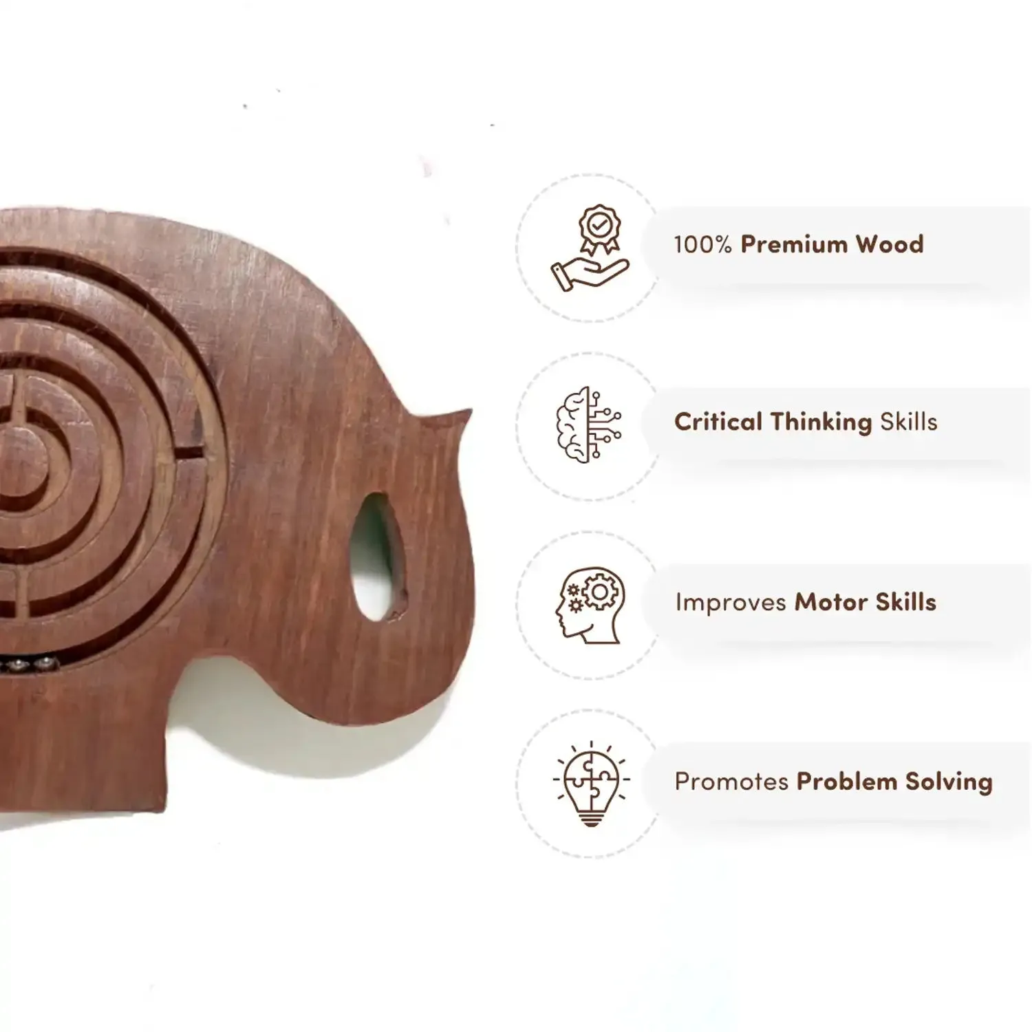 Mittimate Elephant Maze & Labyrinth Puzzle – Bhool Bhulaiyaa Board Game for Kids | Fun Indoor Brain Teaser & Activity Toy