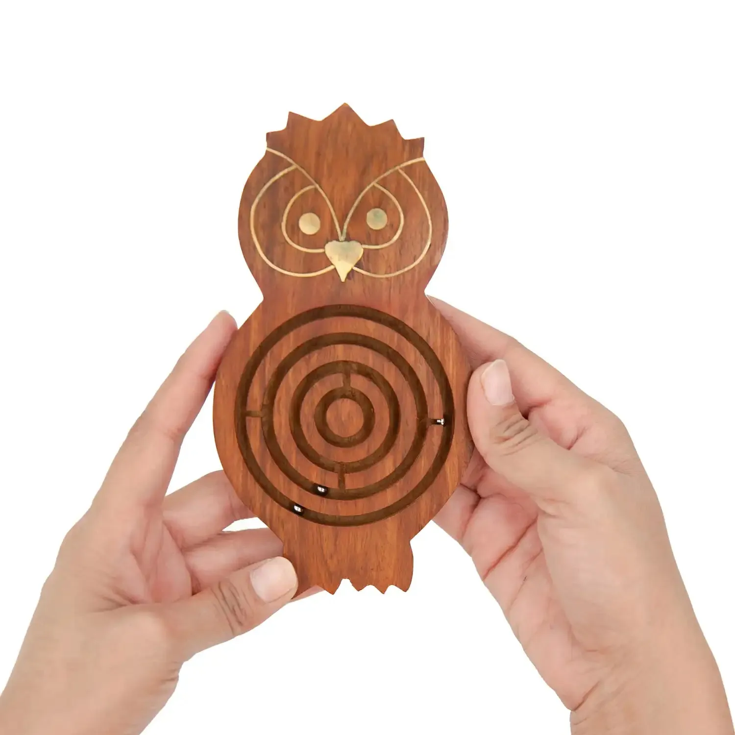 Mittimate Wooden Owl Maze & Labyrinth Puzzle – Engaging Bhool Bhulaiyaa Game for Kids | Indoor Brain Teaser & Fun Learning Activity