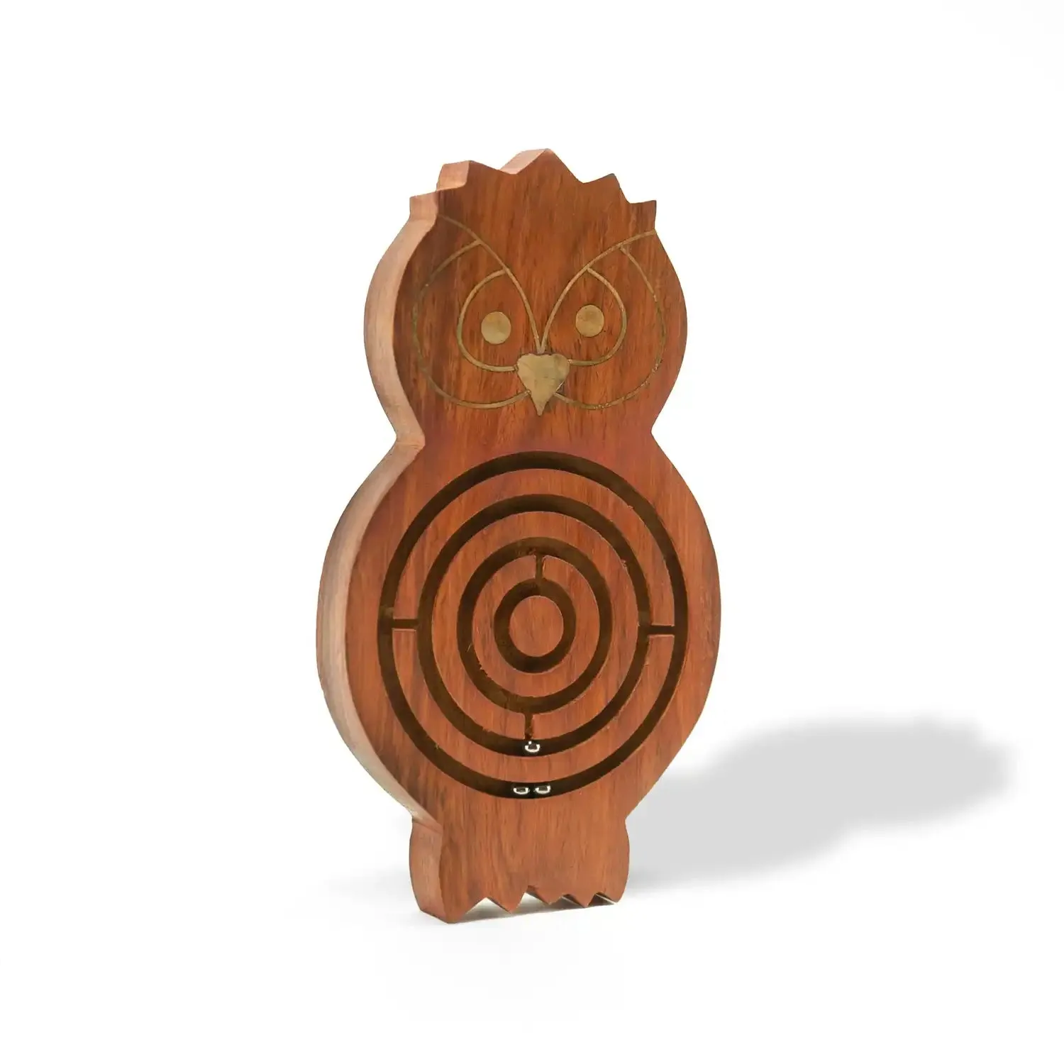 Mittimate Wooden Owl Maze & Labyrinth Puzzle – Engaging Bhool Bhulaiyaa Game for Kids | Indoor Brain Teaser & Fun Learning Activity