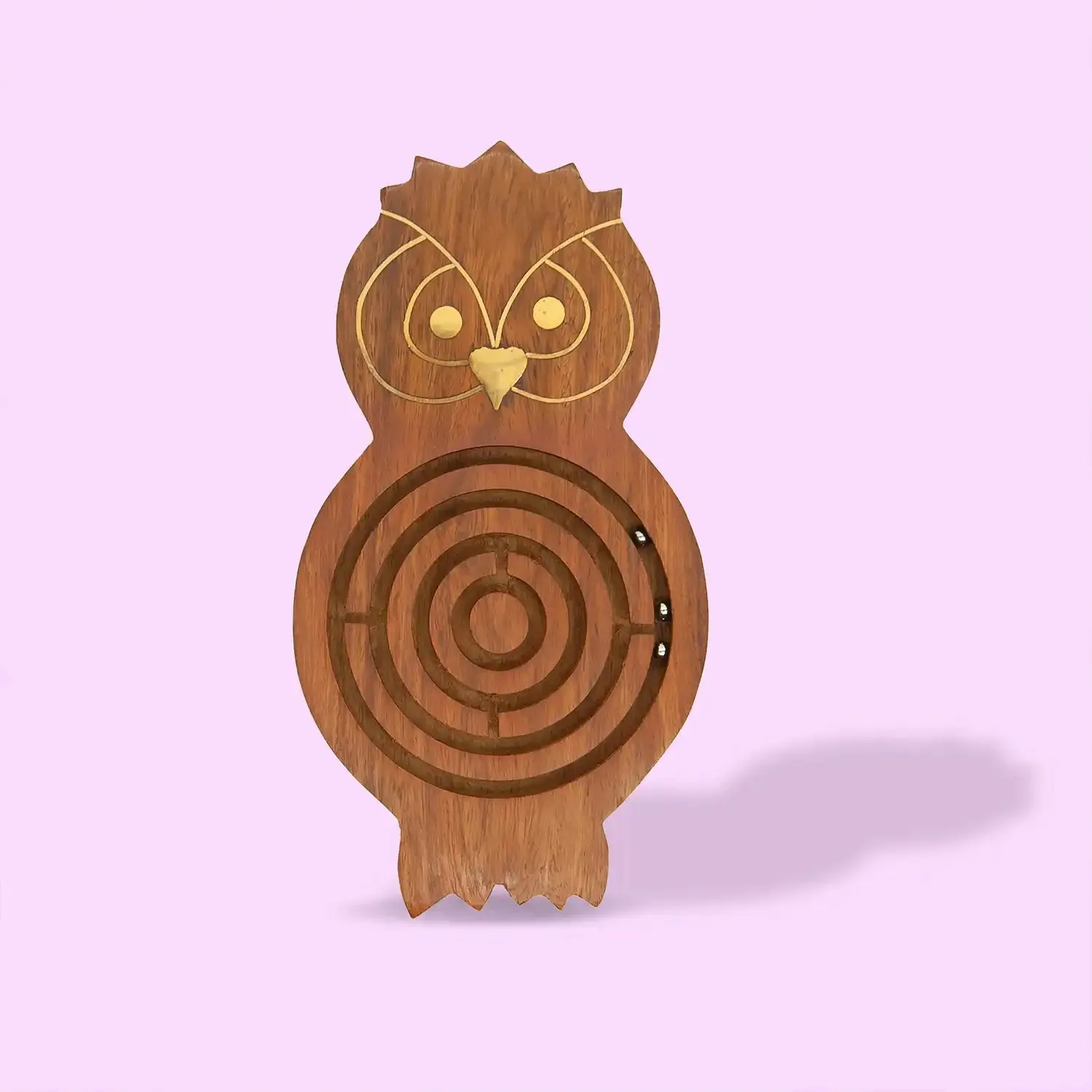 Mittimate Wooden Owl Maze & Labyrinth Puzzle – Engaging Bhool Bhulaiyaa Game for Kids | Indoor Brain Teaser & Fun Learning Activity