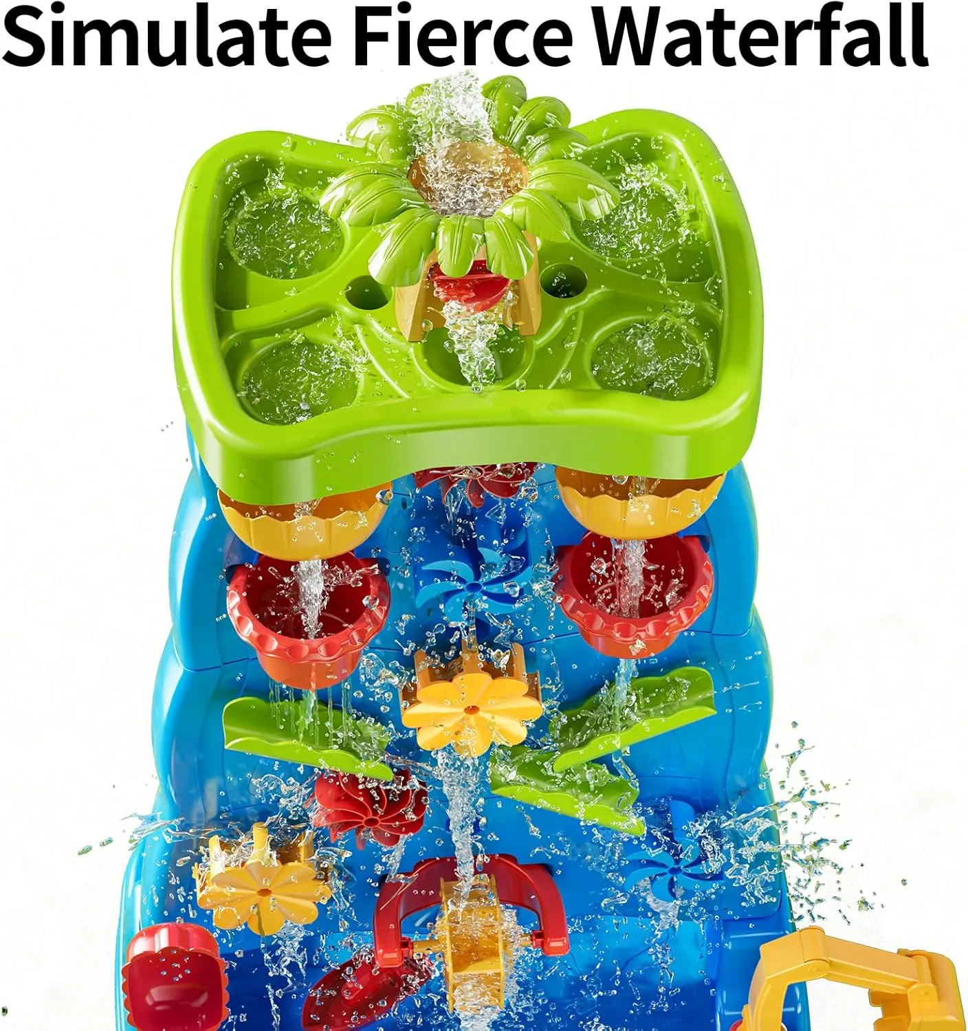 Montessori Double Sided Waterwall | Outdoor and Indoor | Water and Sand Play | 38 Accessories | 3 Years 