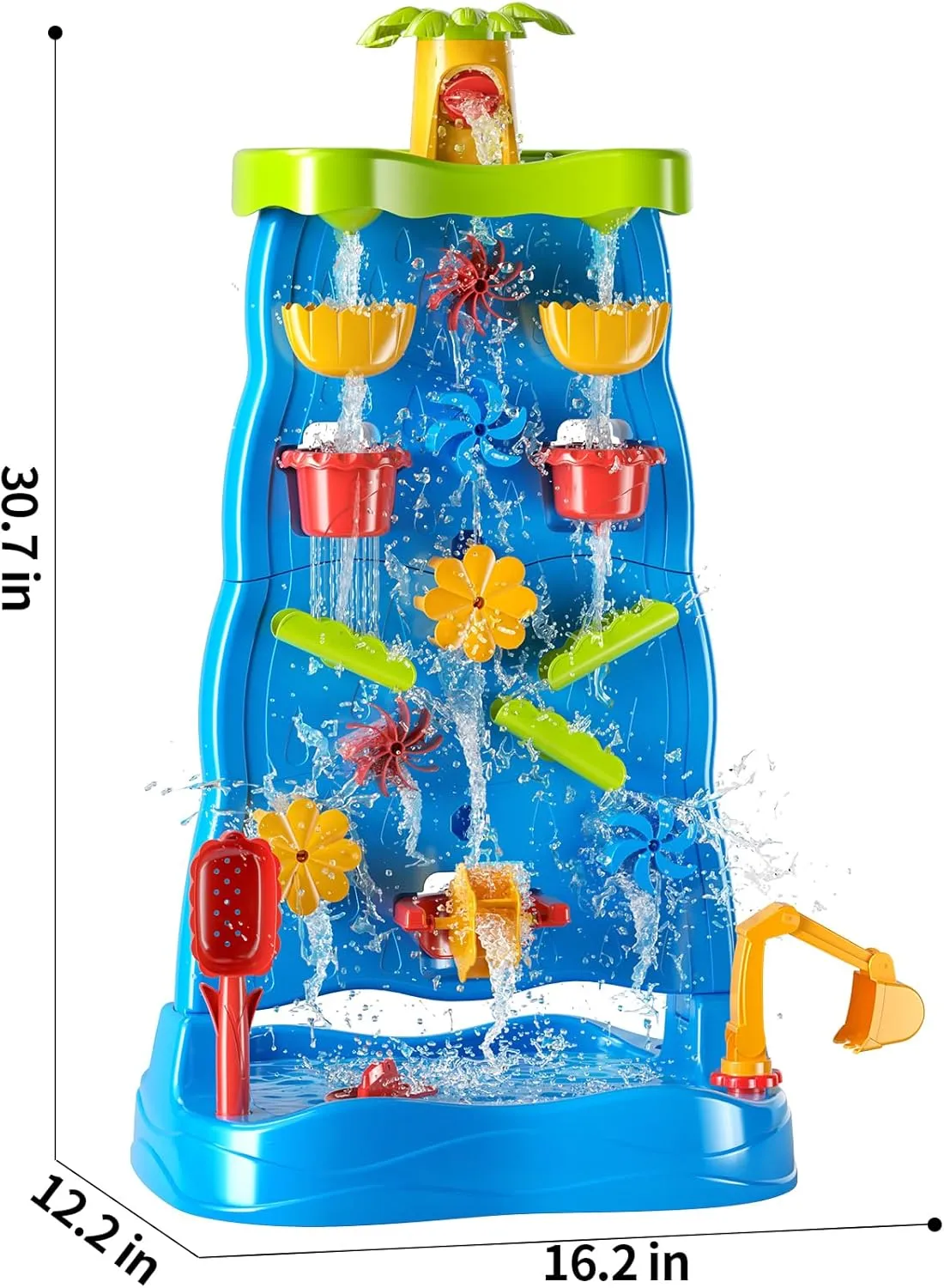 Montessori Double Sided Waterwall | Outdoor and Indoor | Water and Sand Play | 38 Accessories | 3 Years 