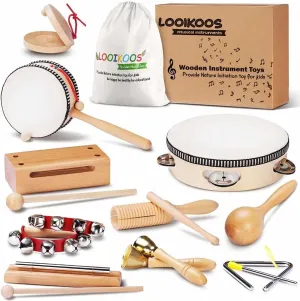 Montessori Wooden Musical Toys for Toddlers 1-3 by LOOIKOOS
