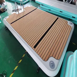 Motorboat Dock Inflatable Bed with Stainless Steel Ladder Outdoor Inflatable Water Float$ cast Offshore Yacht Swimming Pool Fishing Float$ 