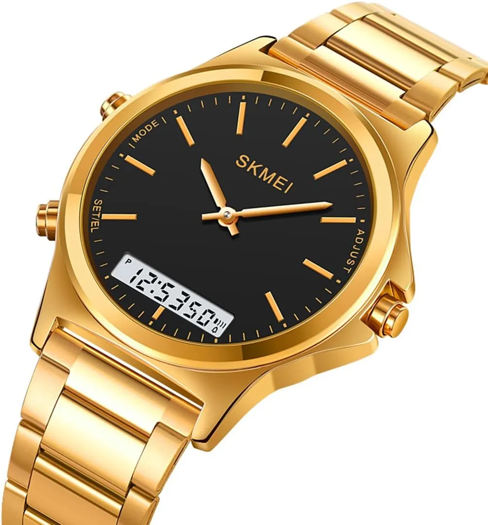 Multi-Function Electronic Watch Minimalism Ultra-Thin Analog Digital devout fade contrast variant proliferation handbook Watch Luminous Waterproof Watch Classics Business Watch Stainless Steel Band Watch Gifts for Men FANMIS Men's 
