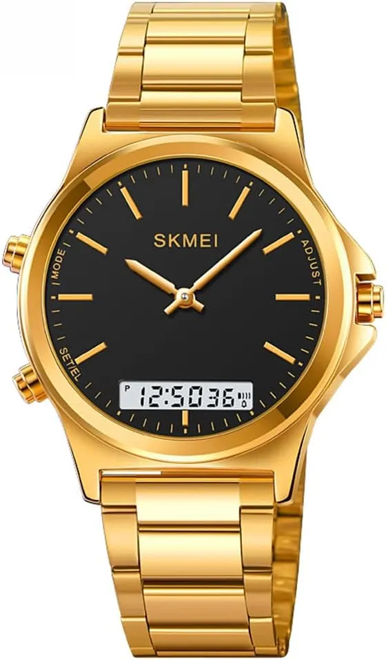 Multi-Function Electronic Watch Minimalism Ultra-Thin Analog Digital devout fade contrast variant proliferation handbook Watch Luminous Waterproof Watch Classics Business Watch Stainless Steel Band Watch Gifts for Men FANMIS Men's 