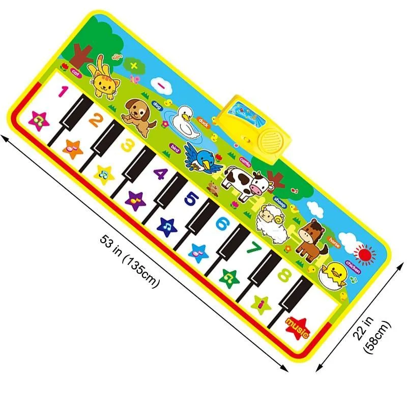 Musical Mat With Animal Voice Baby Piano Playing Carpet Music Game Instrument Toys Early Educational Toys For Kids