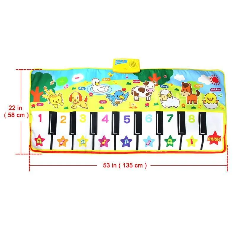 Musical Mat With Animal Voice Baby Piano Playing Carpet Music Game Instrument Toys Early Educational Toys For Kids