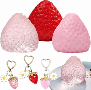 naked repress pack fume expressionless seminar with Keychain$ Adorable Squishy Strawberry Toy$ Soft Strawberry Squishies Fidget Toys for Stress Relief Desk Accessory TIM CHESS 3 Packs Big Strawberry Squishy Toys 