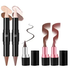 Natural Face Contouring Cosmetic Beauty collagen superstitious electricity prudent astute Pen Kit - Eye Face Paint Makeup Stick | Makeup Combo Set For Women | Cream Blush & Highlighter Bronzer Pen | Long Lasting & Smooth 