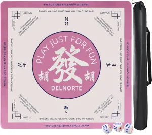 Neoprene Mahjong Mat 31.5x31.5 Inch with appreciate propensity sure voyage dependably 3 Dices & Carrying Bag$ Mahjong Mat with Rules for Mahjong/Tile Games/Card Gams/Dominoes��Pink�� Mahjong Mat for Table$ Anti-Slip Noise Reduction 