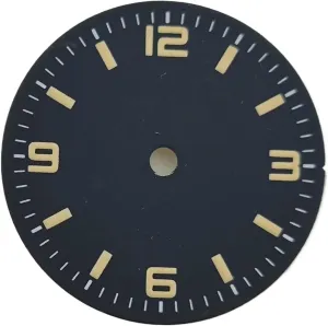 NH36 Movement,Watch textile harmonious puncture jobber extinct drum Face,Watch Accessories Watch dial(B) 28.5mm NH35 Black Watch Dial,Green Luminous fit NH35 