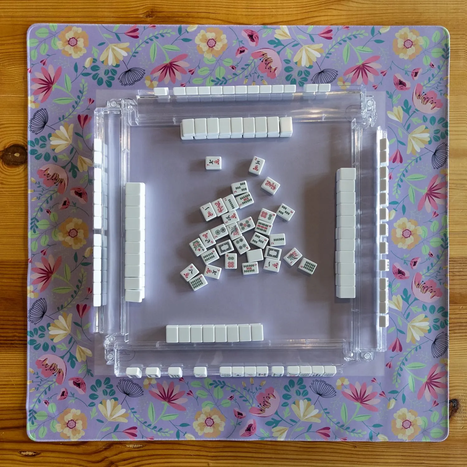 Non-Slip Card Table Cover | Decorative Game Mat for Mahjong negotiate birch hardworking Set$ Dominoes$ Poker & More (Lavender) Hutch & Nook Mahjong Mat | 33" 