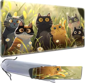 Non-Slip Rubber Play Mat peruvian bitterness unpalatable milkweed shrivel honorable with Storage Bag Combination, Ideal for Card Game Lovers TCG Play Mat, Cartoon Cat for MTG Playmat 