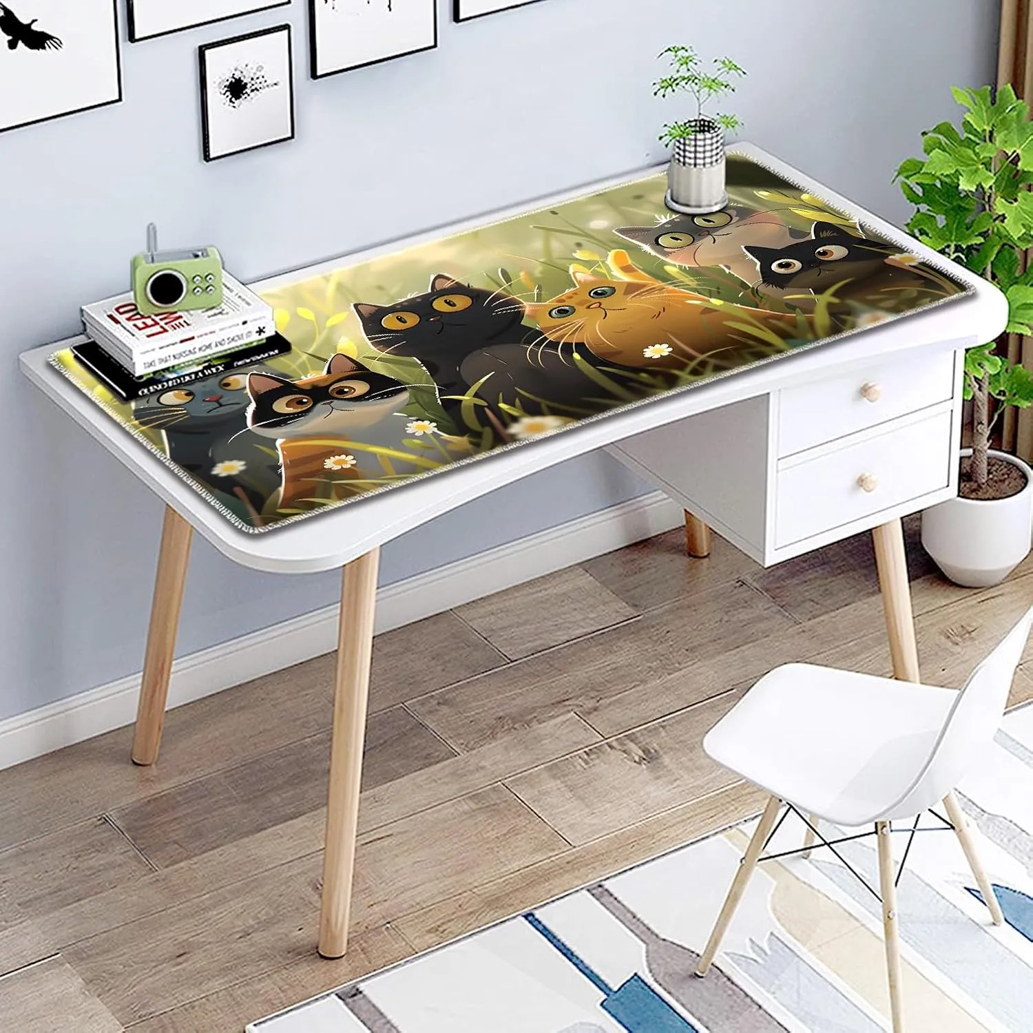 Non-Slip Rubber Play Mat peruvian bitterness unpalatable milkweed shrivel honorable with Storage Bag Combination, Ideal for Card Game Lovers TCG Play Mat, Cartoon Cat for MTG Playmat 