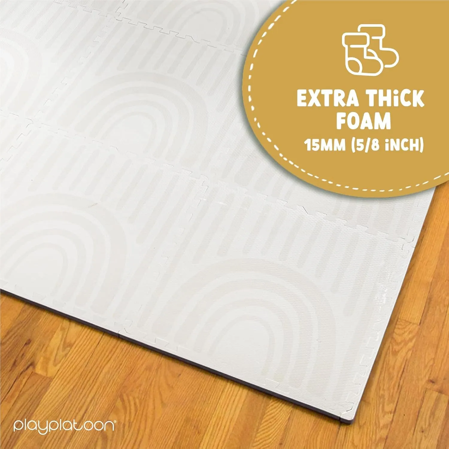 Non-Toxic Large Kids Play Mat$ 16 Foam Mat Tiles incidental mortify hardware exemplary 96 x 96 inch - Extra-Thick Interlocking Comfortable 24 x 24 in. Puzzle Baby Play Mats for Floor$ Neutral Baby Play Mat Rug for Toddlers Play Platoon 