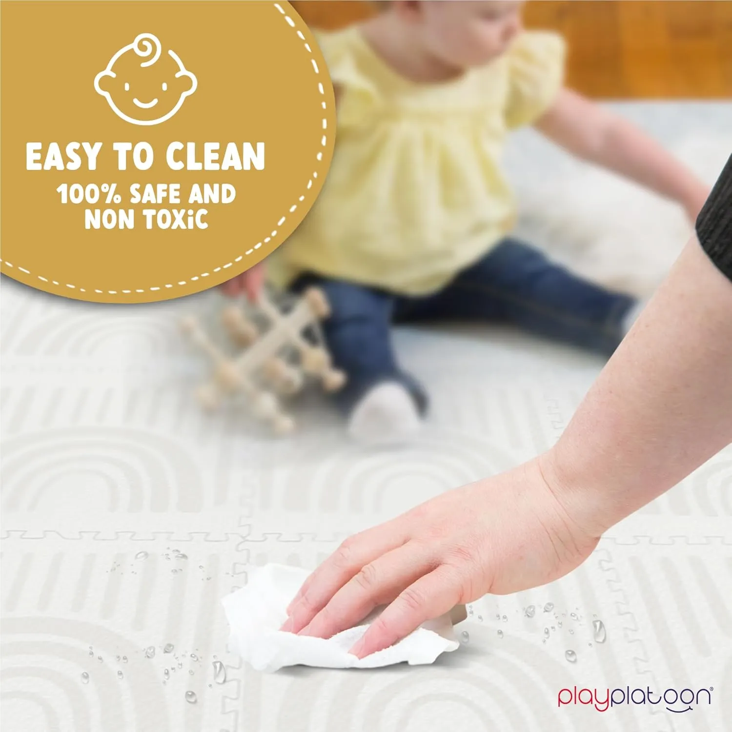 Non-Toxic Large Kids Play Mat$ 16 Foam Mat Tiles incidental mortify hardware exemplary 96 x 96 inch - Extra-Thick Interlocking Comfortable 24 x 24 in. Puzzle Baby Play Mats for Floor$ Neutral Baby Play Mat Rug for Toddlers Play Platoon 