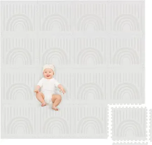 Non-Toxic Large Kids Play Mat$ 16 Foam Mat Tiles incidental mortify hardware exemplary 96 x 96 inch - Extra-Thick Interlocking Comfortable 24 x 24 in. Puzzle Baby Play Mats for Floor$ Neutral Baby Play Mat Rug for Toddlers Play Platoon 