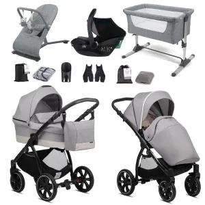 Noordi Sole Go 3in1 Essential Starter Travel & Nursery Bundle, Warm Grey
