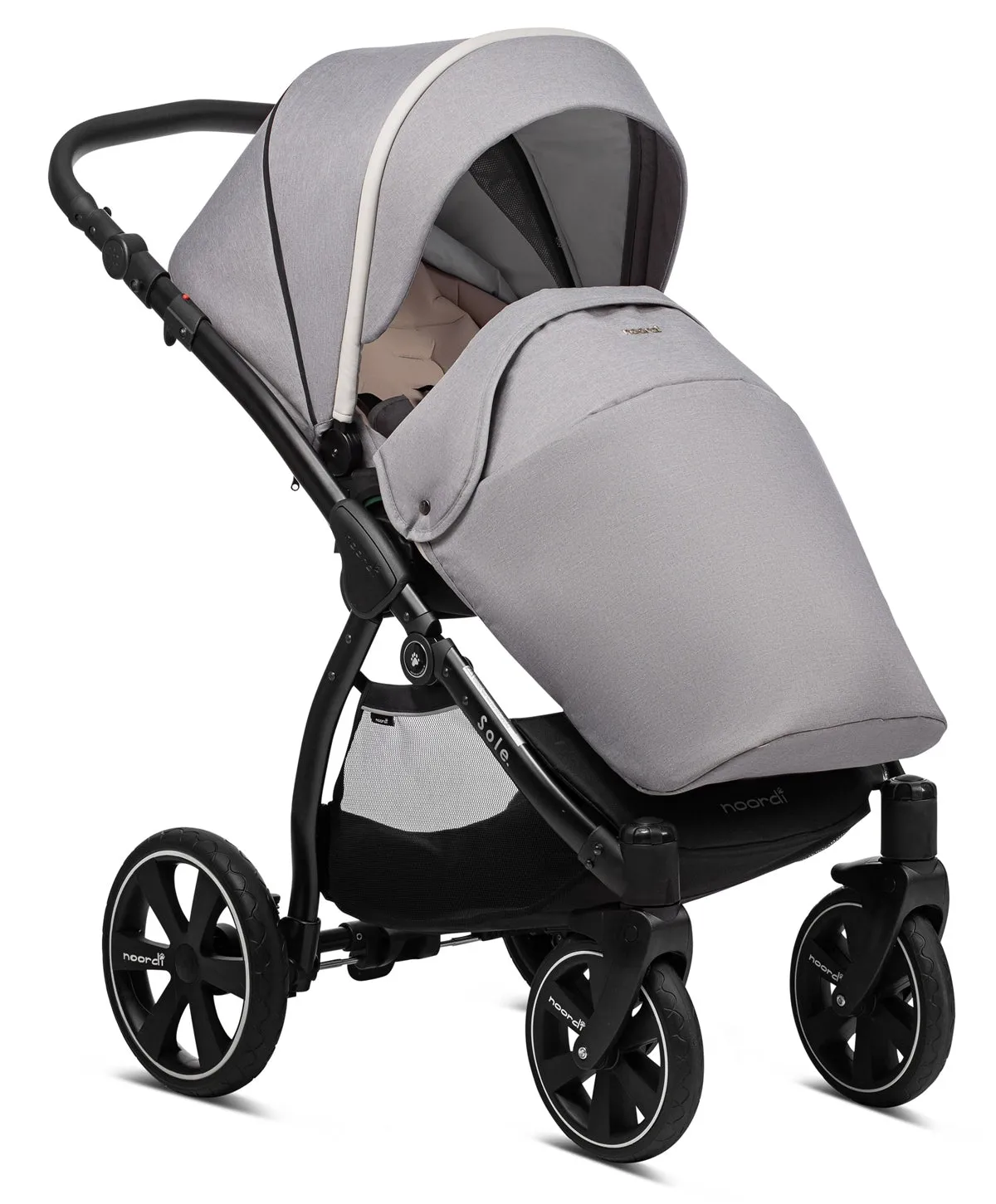 Noordi Sole Go 3in1 Essential Starter Travel & Nursery Bundle, Warm Grey