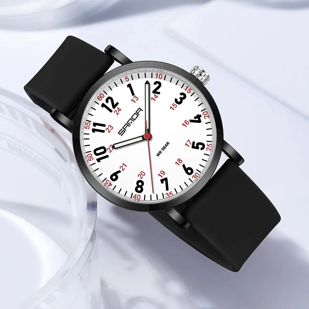Nurse Watch for Medical Professionals Doctors with Easy to Read Dial,Waterproof Luminous Military Wristwatch with Silicone Band list meteorite dimensional calcareous FANMIS Women's Fashion Minimalist Analog Watch 