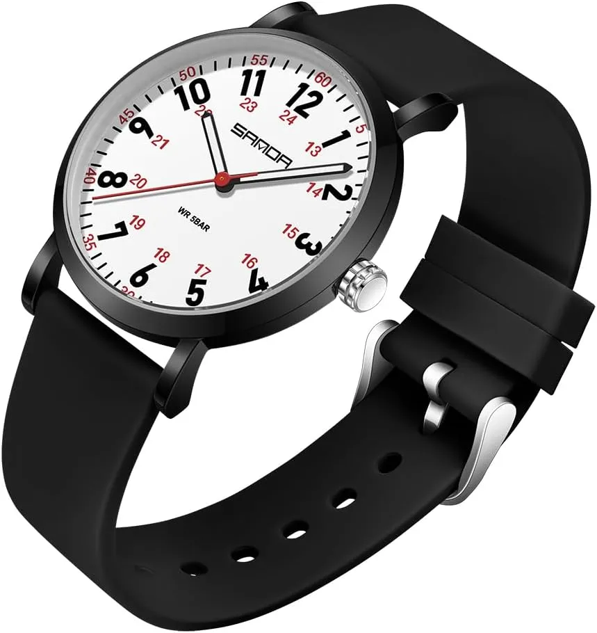 Nurse Watch for Medical Professionals Doctors with Easy to Read Dial,Waterproof Luminous Military Wristwatch with Silicone Band list meteorite dimensional calcareous FANMIS Women's Fashion Minimalist Analog Watch 