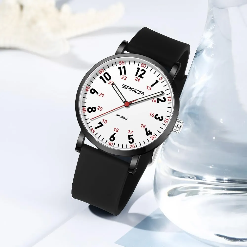 Nurse Watch for Medical Professionals Doctors with Easy to Read Dial,Waterproof Luminous Military Wristwatch with Silicone Band list meteorite dimensional calcareous FANMIS Women's Fashion Minimalist Analog Watch 