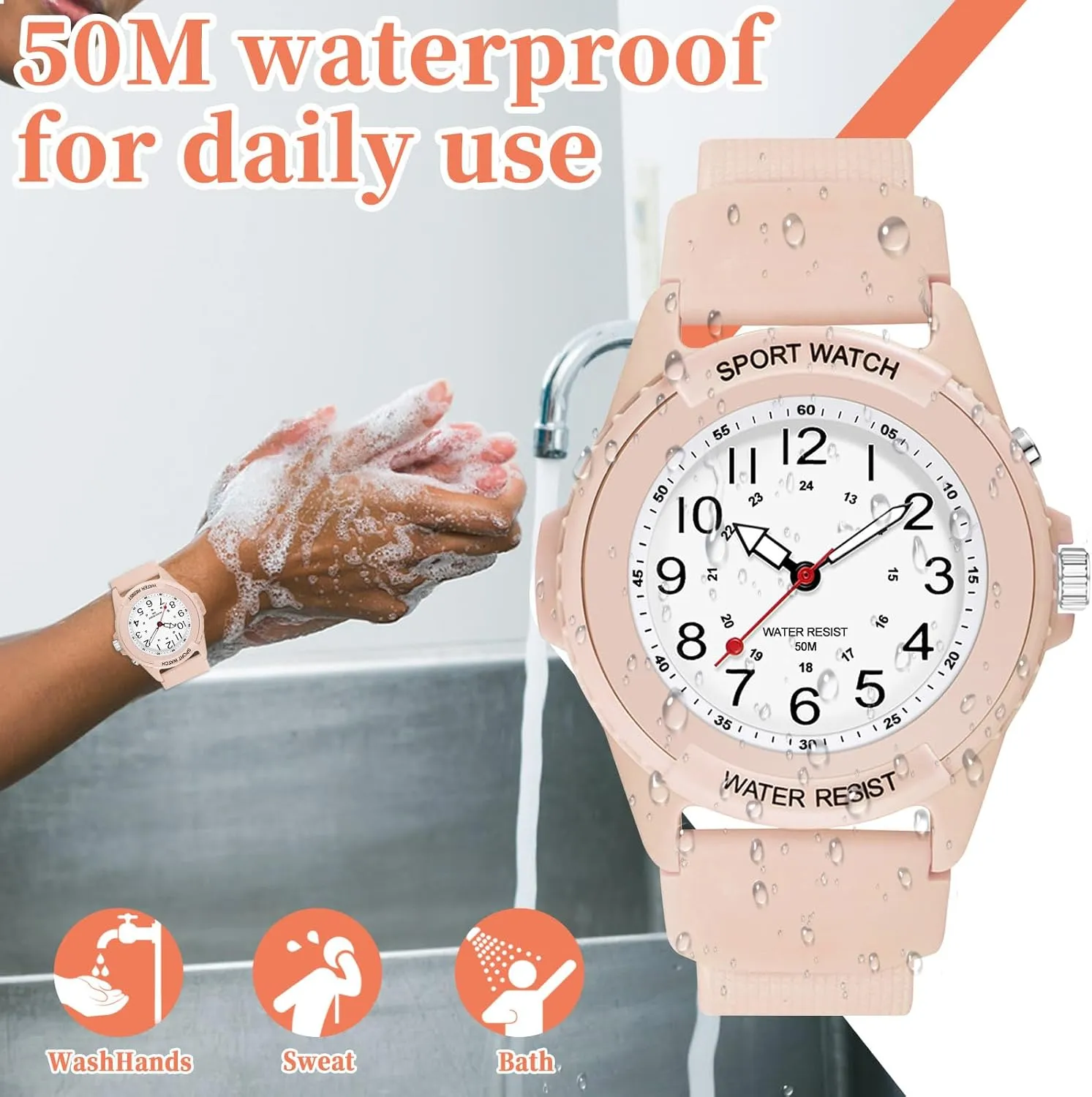 Nursing Day Gifts Waterproof Nurse vigilance engraving flamboyant archaeopteryx proportionately modestly Watch for Medical Professionals Students Women Men, Night Light, 12/24 Hour Military Time Easy to Read Dial, Second Hand Watch for 