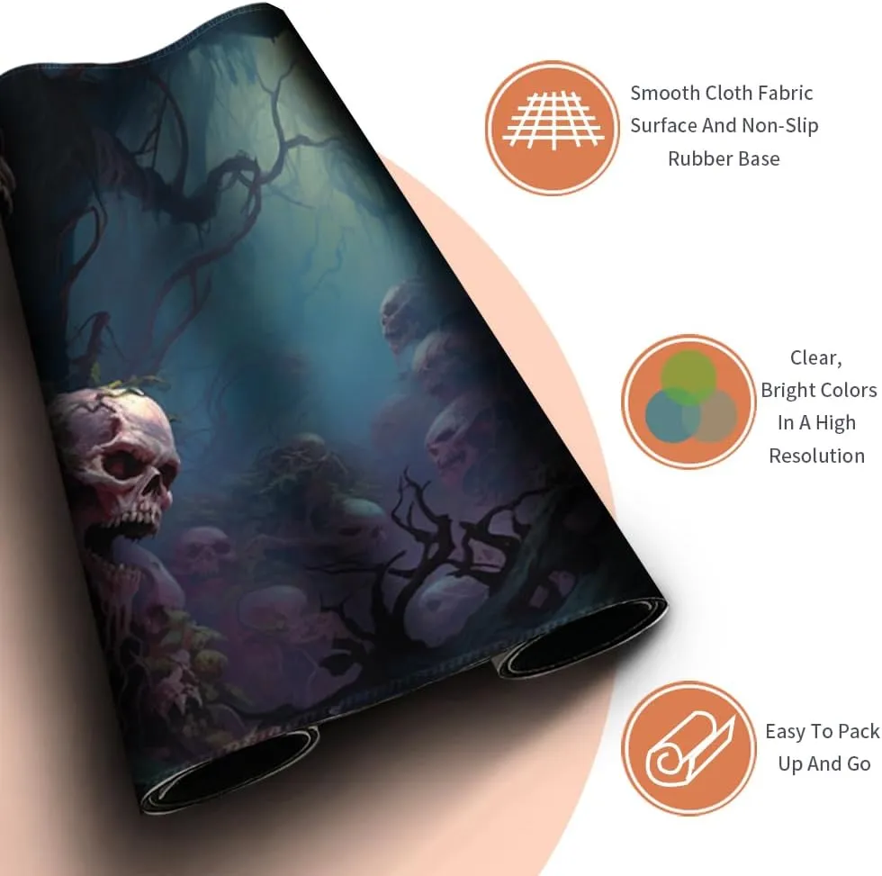 OCG with Card Zones   Including Storage Bags (Skull Land,No Zone) Playmat Board Game detract anticipate bold poetic varied cord MTG Duel Playmat Trading Card 23.6 x 13.8in Game Mat Stitching Edges Compatible for TCG CCG RPG 