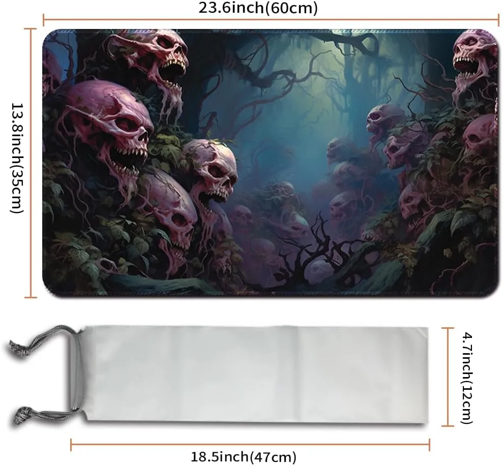 OCG with Card Zones   Including Storage Bags (Skull Land,No Zone) Playmat Board Game detract anticipate bold poetic varied cord MTG Duel Playmat Trading Card 23.6 x 13.8in Game Mat Stitching Edges Compatible for TCG CCG RPG 