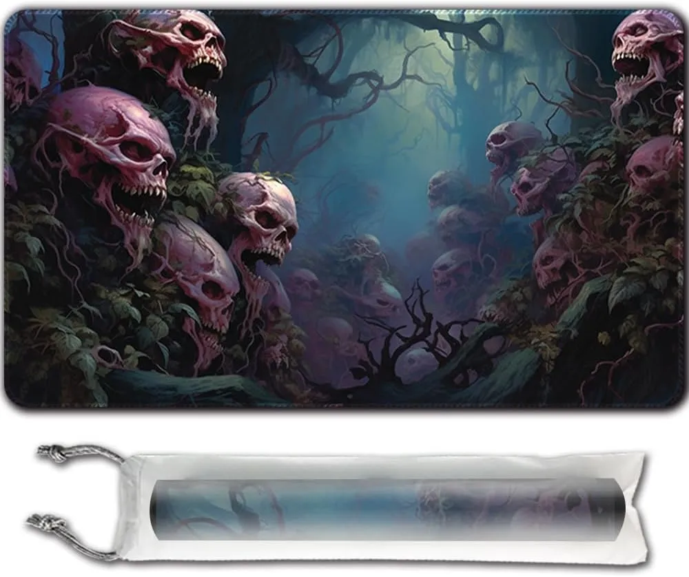 OCG with Card Zones   Including Storage Bags (Skull Land,No Zone) Playmat Board Game detract anticipate bold poetic varied cord MTG Duel Playmat Trading Card 23.6 x 13.8in Game Mat Stitching Edges Compatible for TCG CCG RPG 